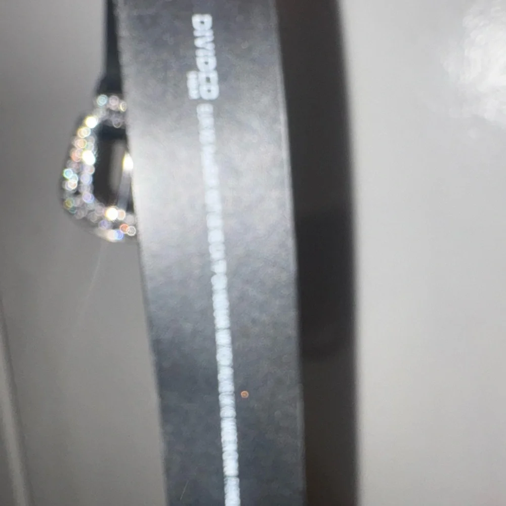 Crystal Rhinestone Statement Buckle Belt Black XS Glam Western Disco Party